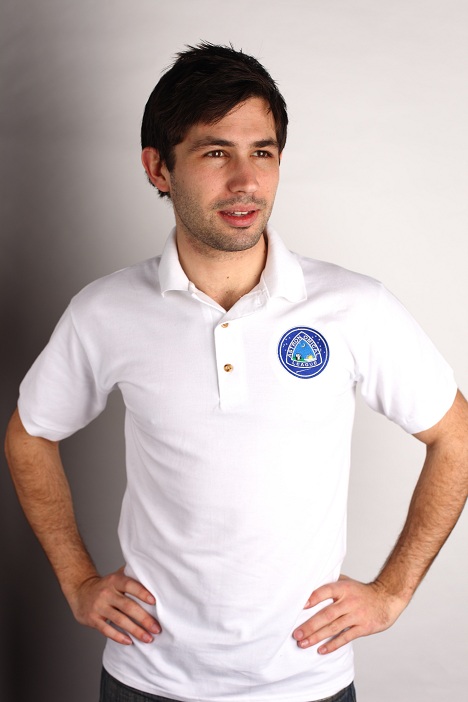 Astronomical League Polo Shirt - White, embroidered color logo